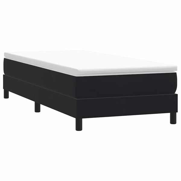vidaXL Cama box spring sin colch&oacute;n cuero sint&eacute;tico negro 100x210 cm