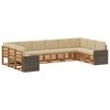 vidaXL Conjunto de sof&aacute;s de exterior 10 uds. Natural y Beige Poli&eacute;ster