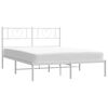 vidaXL Estructura cama sin colch&oacute;n con cabecero metal blanco 160x200cm