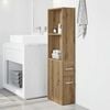 vidaXL Armario de baño estrecho con ruedas madera roble artisian