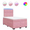 vidaXL Cama box spring con colch&oacute;n terciopelo rosa 120x200 cm