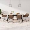 vidaXL Sillas de comedor giratorias 6 unidades tela marr&oacute;n