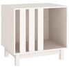 vidaXL Caseta para perros madera maciza de pino blanco 60x45x57 cm