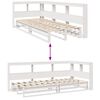 vidaXL Cama con estanter&iacute;a sin colch&oacute;n madera maciza blanca 75x190 cm