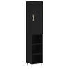 vidaXL Aparador de madera contrachapada negro 34,5x34x180 cm