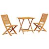vidaXL Conjunto de Bistro Plegable 3 uds. Marr&oacute;n