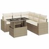 vidaXL Juego de sof&aacute;s jard&iacute;n con cojines 6 pzas rat&aacute;n sint&eacute;tico beige