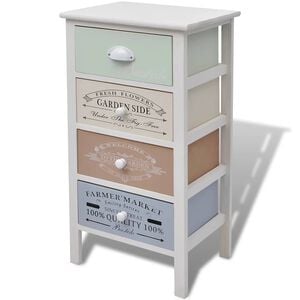 vidaXL Mueble de almacenaje estilo franc&eacute;s con 4 cajones madera
