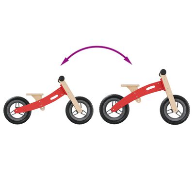 vidaXL Bicicleta sin pedales para niños rojo