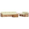 vidaXL Conjunto de sof&aacute;s de exterior 7 uds. Natural y Crema