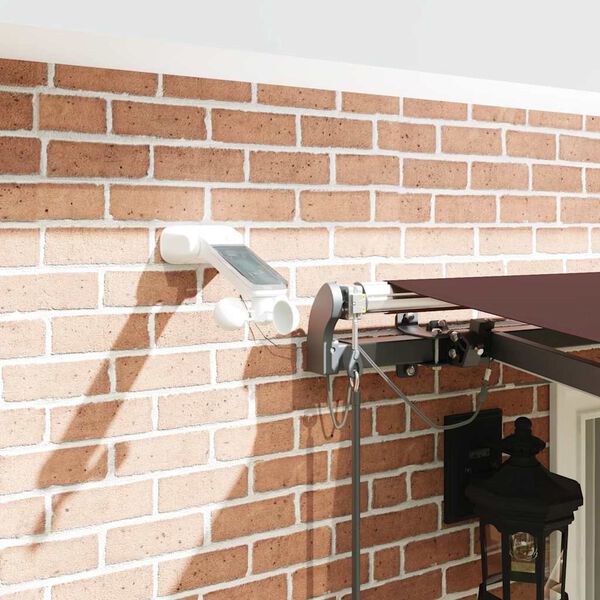 vidaXL Toldo retr&aacute;ctil autom&aacute;tico con luces LED marr&oacute;n 400x300 cm