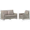 vidaXL Juego de Sof&aacute; 2 pcs Gris Claro Tela de ante sint&eacute;tico