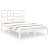 vidaXL Estructura de cama sin colch&oacute;n madera maciza blanco 120x200 cm