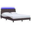 vidaXL Estructura de cama sin colch&oacute;n Hanko tela marr&oacute;n oscuro 140x190 cm