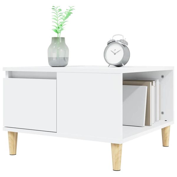 vidaXL Mesa de centro madera contrachapada blanco 55x55x36,5 cm