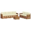 vidaXL Juegos de sof&aacute;s 8 uds. Natural y Crema Madera de Acacia S&oacute;lida