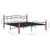 vidaXL Estructura cama sin colch&oacute;n metal madera roble negro 200x200 cm