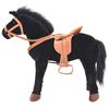 vidaXL Caballo de juguete de pie de peluche negro