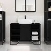 vidaXL Gabinete de Lavabo para Baño Roble Negro 91 x 35 x 60 cm