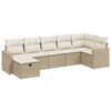 vidaXL Set sof&aacute;s de jard&iacute;n 7 piezas y cojines rat&aacute;n sint&eacute;tico beige