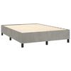 vidaXL Cama box spring colch&oacute;n y LED terciopelo gris claro 140x190 cm
