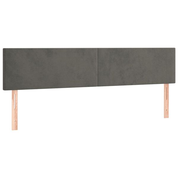 vidaXL Cabecero con LED de terciopelo gris oscuro 200x5x78/88 cm