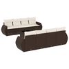 vidaXL Set de sof&aacute;s de jard&iacute;n 9 pzas y cojines rat&aacute;n sint&eacute;tico marr&oacute;n