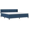 vidaXL Cama tipo Box Spring con colch&oacute;n Azul 200 x 200 cm Poli&eacute;ster