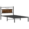 vidaXL Estructura de cama sin colchón madera roble ahumado 100x190 cm