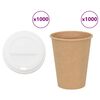 vidaXL Vasos de café de papel con tapa 1000 uds 12oz 300ml