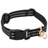 vidaXL Arnés para perros con correa y collar ajustable negro XL