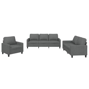 vidaXL Juego de sof&aacute;s con cojines 3 piezas tela gris oscuro