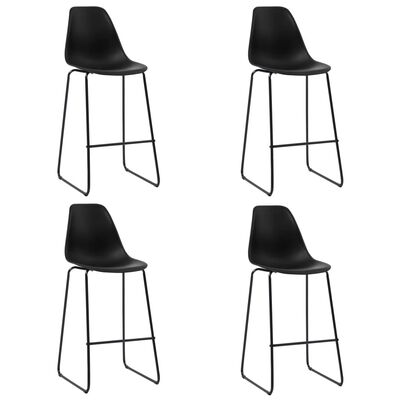 vidaXL Juego de mesa alta y taburetes 5 piezas plástico negro