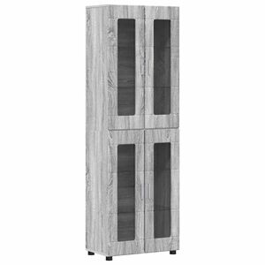 vidaXL Aparador alto FLORIN 60 x 35 x 182 cm Gris Sonoma
