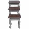 vidaXL Juego de mesas apilables 3 unidades madera maciza de caoba