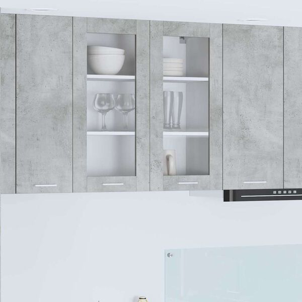 vidaXL Mueble colgante con puerta Gris Concreto 80 x 31 x 80 cm