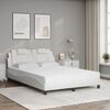 vidaXL Cama Viana con colch&oacute;n cuero sint&eacute;tico blanco 140x190 cm