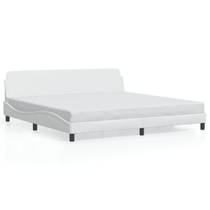 vidaXL Estructura de cama Dover cuero sint&eacute;tico blanco 200x200cm
