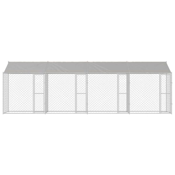 vidaXL Jaula para perro Plateado 800 x 200 x 256 cm Acero Galvanizado