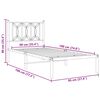 vidaXL Estructura cama sin colchón con cabecero metal blanco 90x190 cm