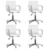 vidaXL Sillas de comedor giratorias 4 unidades cuero sint&eacute;tico blanco