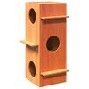 vidaXL Casa para gatos cera marr&oacute;n 43x43x90 cm madera maciza pino