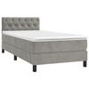 vidaXL Cama box spring colch&oacute;n y LED terciopelo gris claro 80x200 cm