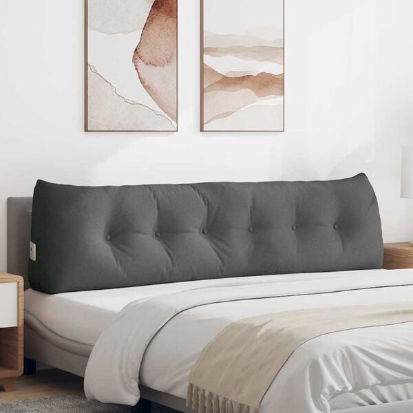 vidaXL Coj&iacute;n de Espalda Gris oscuro 180 x 24 x 50 cm tela