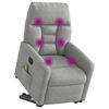 vidaXL Sill&oacute;n masaje el&eacute;ctrico reclinable elevable tela gris claro
