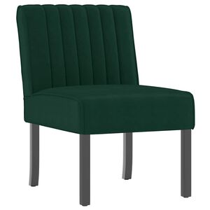 vidaXL Silla tapizada de terciopelo verde oscuro