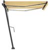 vidaXL Toldo de pie autom&aacute;tico amarillo y blanco 350x250 cm