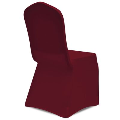 vidaXL Funda de silla elástica 24 unidades color burdeos
