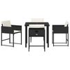 vidaXL Conjunto de Comedor de Jard&iacute;n 5 pcs Negro rat&aacute;n sint&eacute;tico