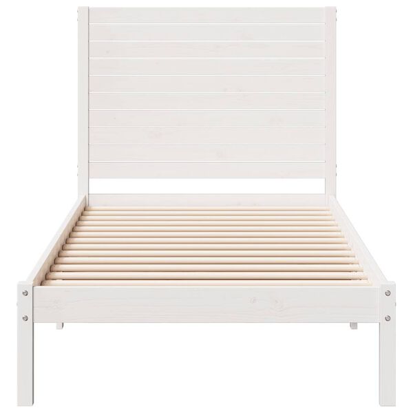 vidaXL Cama extralarga sin colchón madera maciza blanca 90x220 cm